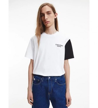 Calvin Klein Jeans Colorblock Tee White empilhado