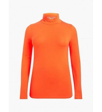 Calvin Klein Camiseta Stacked Logo Ls Roll naranja