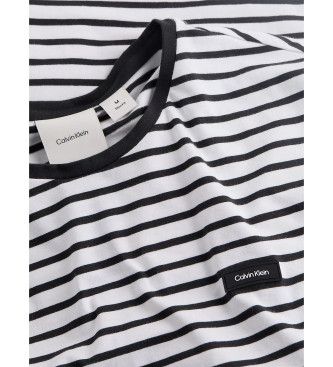 Calvin Klein T-shirt Stretch slim stripe branco, azul marinho