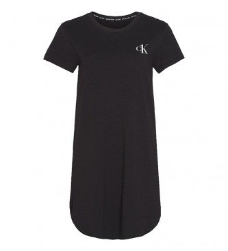 Calvin Klein Camisa de noite de manga curta preto 