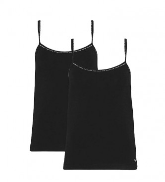 Calvin Klein T-shirt pigiama di lino nera in confezione da 2