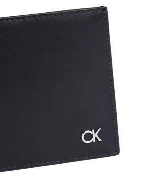 Calvin Klein Giacca in pelle nera Metal Ck Bifold