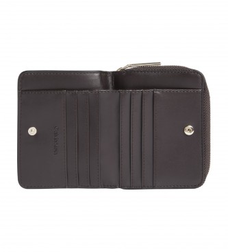 Calvin Klein CK monogram purse wallet brown -10x12x3cm