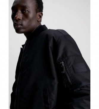 Calvin Klein Črna bombažna jakna iz satena