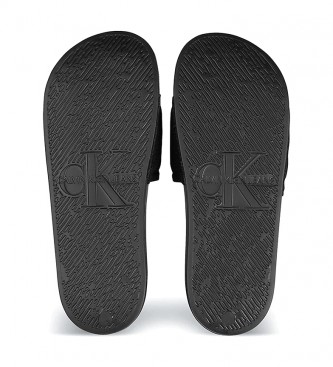 Calvin Klein Jeans Tongs noires Slide Monogram
