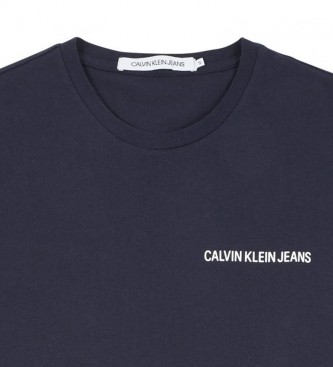 Calvin Klein Peito Institucional Marinha de T-shirt Slim