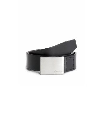 Calvin Klein Plaquette Riem leer riem zwart -breedte 3,5cm