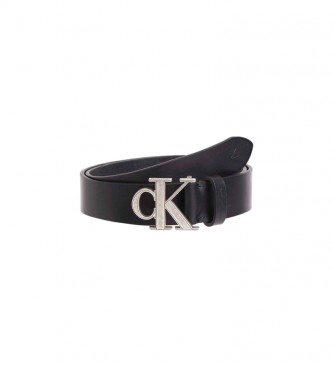 Calvin Klein Cintura in metallo con monogramma nero