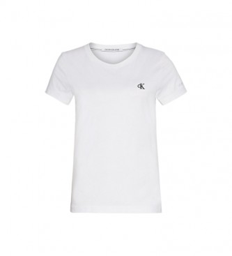 Calvin Klein Jeans Wąska koszulka z białym haftem