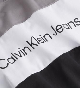 Calvin Klein T-shirt Colorblock gris, noir, blanc 
