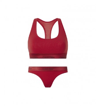 Calvin Klein Set reggiseno e perizoma - Modern Cotton 000QF6233E rosso