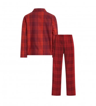 Calvin Klein Conjunto de calas de pijama de flanela vermelho