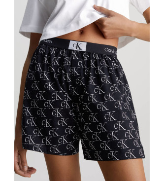 Calvin Klein Conjunto de pijama con pantalones cortos blanco, negro