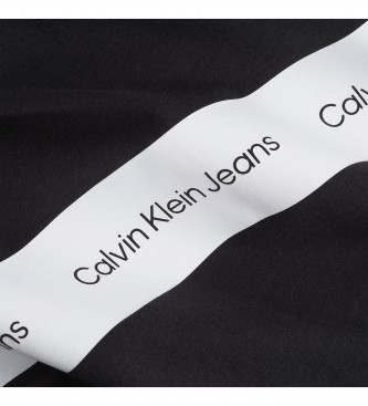 Calvin Klein Camiseta Contrast Instit Stripe preta 
