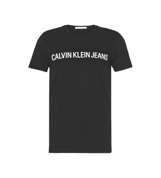 Calvin Klein Core Institucional Logotipo Slim Camiseta Slim preta