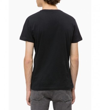 Calvin Klein T-shirt nera slim con logo istituzionale Core