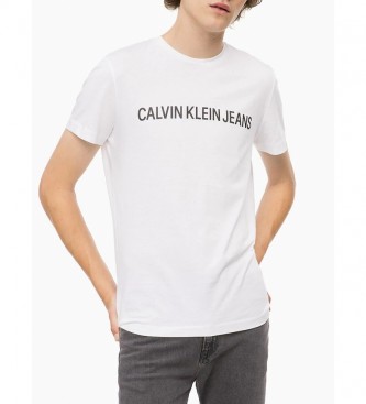 Calvin Klein Logo institutionnel principal T-shirt blanc Slim