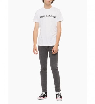 Calvin Klein T-shirt bianca slim con logo istituzionale Core