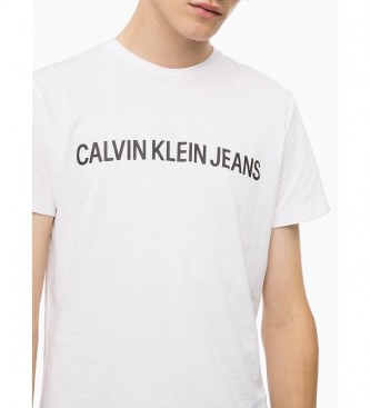 Calvin Klein Core Institucional Logotipo Slim T-shirt branca