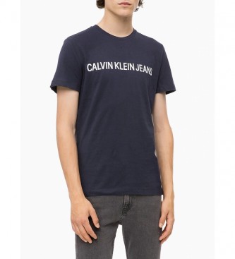 Calvin Klein Logotipo Institucional Slim Marinha de T-shirt Slim