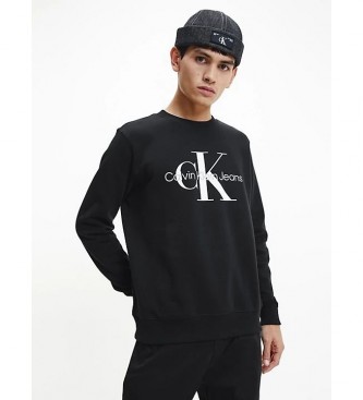 Calvin Klein Felpa nera con monogramma Core