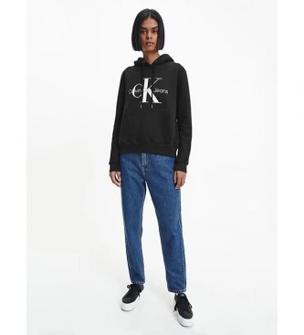 Calvin Klein Jeans Felpa nera con monogramma Core