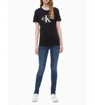 Calvin Klein T-shirt vestibilità regolare con logo monogramma nero