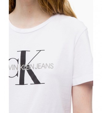 Calvin Klein Monograma Principal Logotipo T-shirt de ajuste regular branca