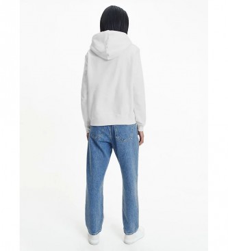 Calvin Klein Jeans Monogram Hooded Sweatshirt White