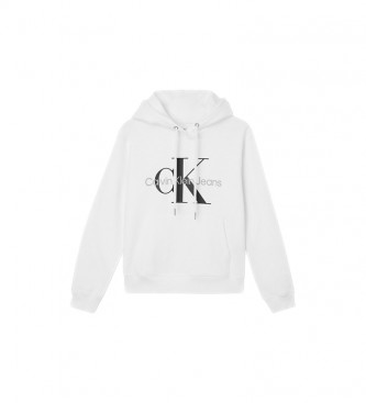 Calvin Klein Jeans Monogram Hooded Sweatshirt White