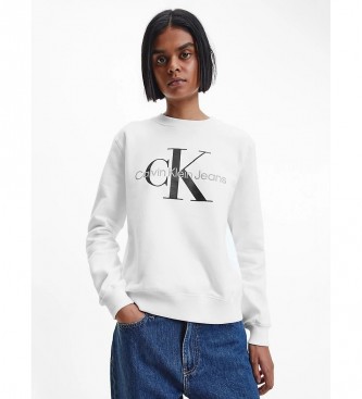 Calvin Klein Jeans Felpa con monogramma bianco