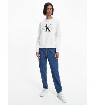Calvin Klein Jeans Monograma Sweatshirt Branco