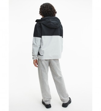 Calvin Klein Jeans Windbreaker Bold Logo Blocked wit, zwart