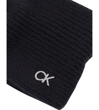 Calvin Klein Schwarzes Stirnband aus einer Woll-Kaschmir-Mischung