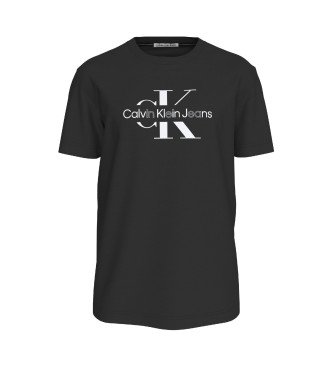 Calvin Klein Disrupted Outline Monoloog T-shirt zwart