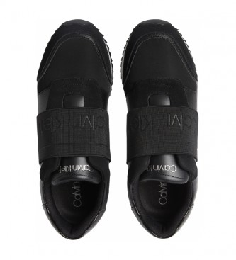 Calvin Klein Zapatillas de piel Elastic Runner negro