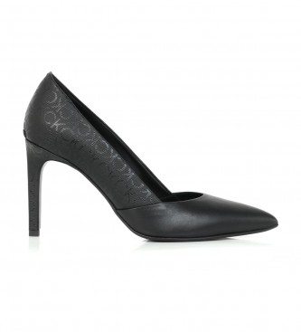 Calvin Klein Ess Stiletto Pump sapatos de couro preto -Altura do salto 9cm