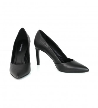 Calvin Klein Ess Stiletto Pump chaussures en cuir noir -Hauteur du talon 9cm
