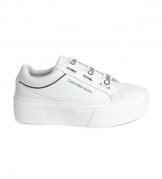 Calvin Klein Jeans Zapatillas de piel logotipo blanco