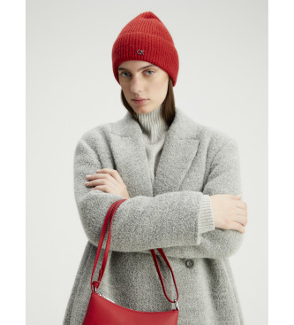 Calvin Klein Bonnet tricot en cachemire et laine mlangs rouge