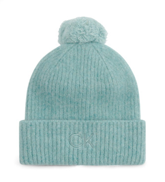 Calvin Klein Bonnet tricot doux avec pompon bleu