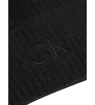 Calvin Klein Bonnet en tricot doux avec pompon noir