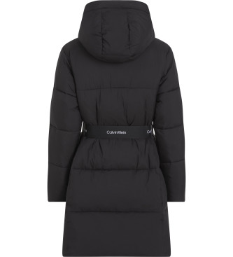 Calvin Klein Jeans Manteau en duvet de plumes en nylon avec ceinture noire