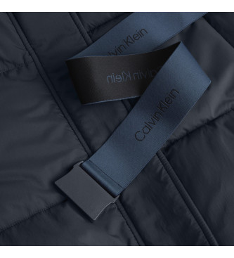 Calvin Klein Jeans Manteau en duvet de plumes de nylon bleu court