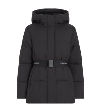 Calvin Klein Jeans Nylon Feather Down Coat Short Black