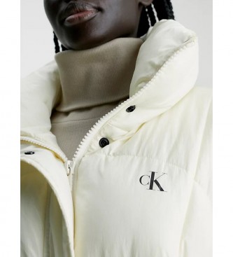 Calvin Klein Jeans Losse jas met dons en witte tailleband