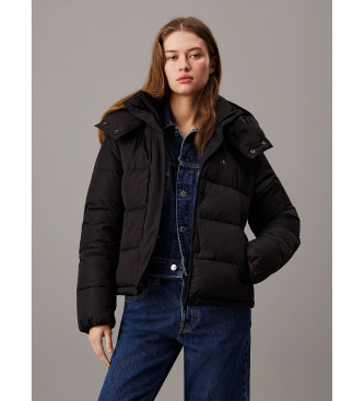 Calvin Klein Jeans Kurze Daunenjacke mit Kapuze schwarz