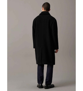 Calvin Klein Jeans Three-quarter length wool blend coat black