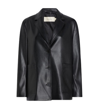 Calvin Klein Jeans Blazer preto com efeito de couro