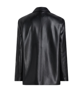 Calvin Klein Jeans Blazer preto com efeito de couro